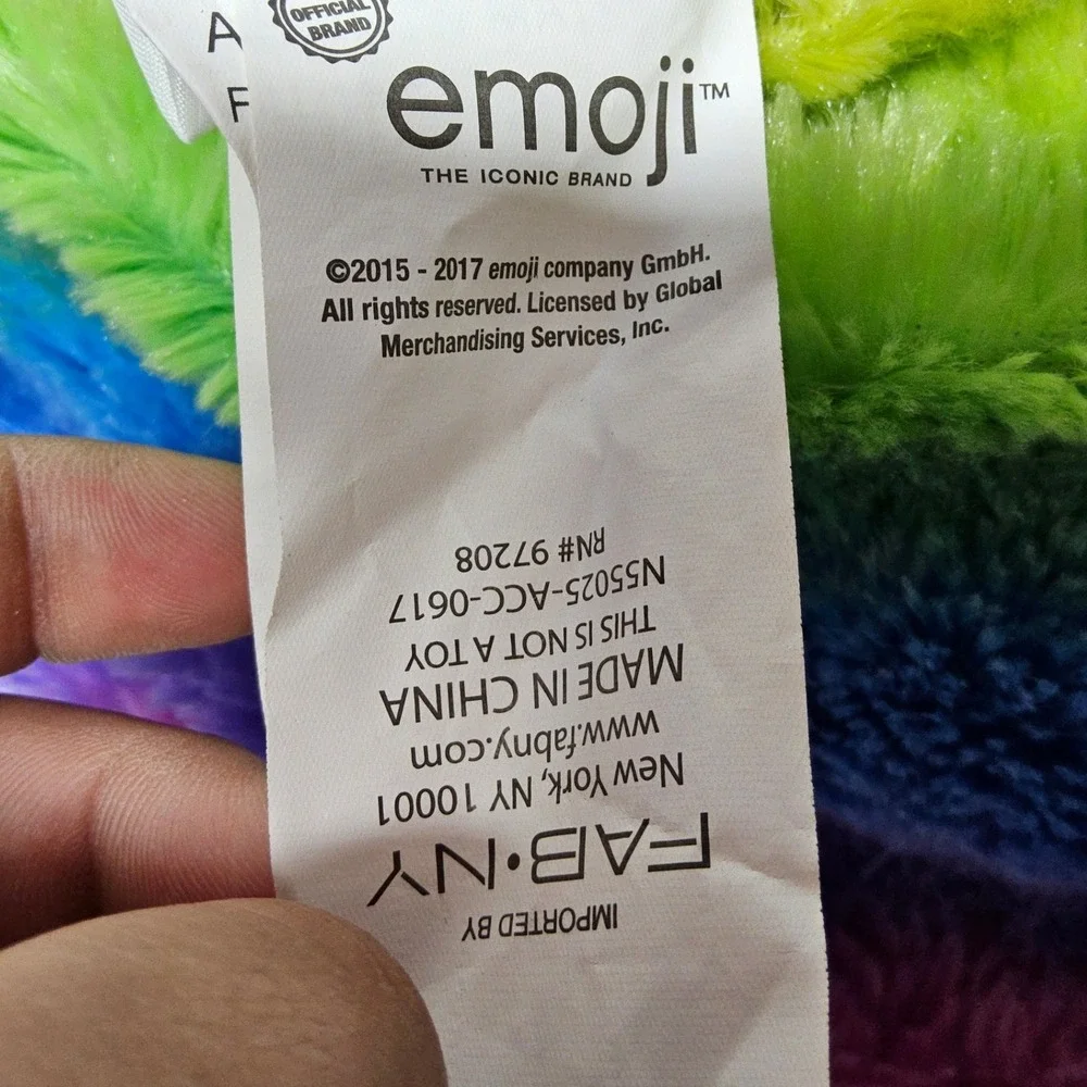 Emoji Rainbow Poop Plush Backpack Kids OS Multicolor‎ Faux Fur FABNY